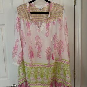crown & ivy Pink and Green Seahorse Tunic
